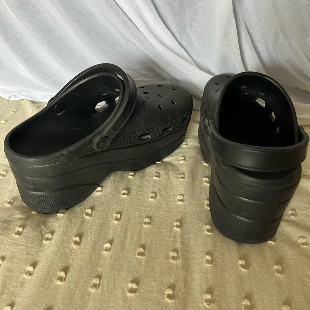 Black Platform Clogs - Picture 3 of 4